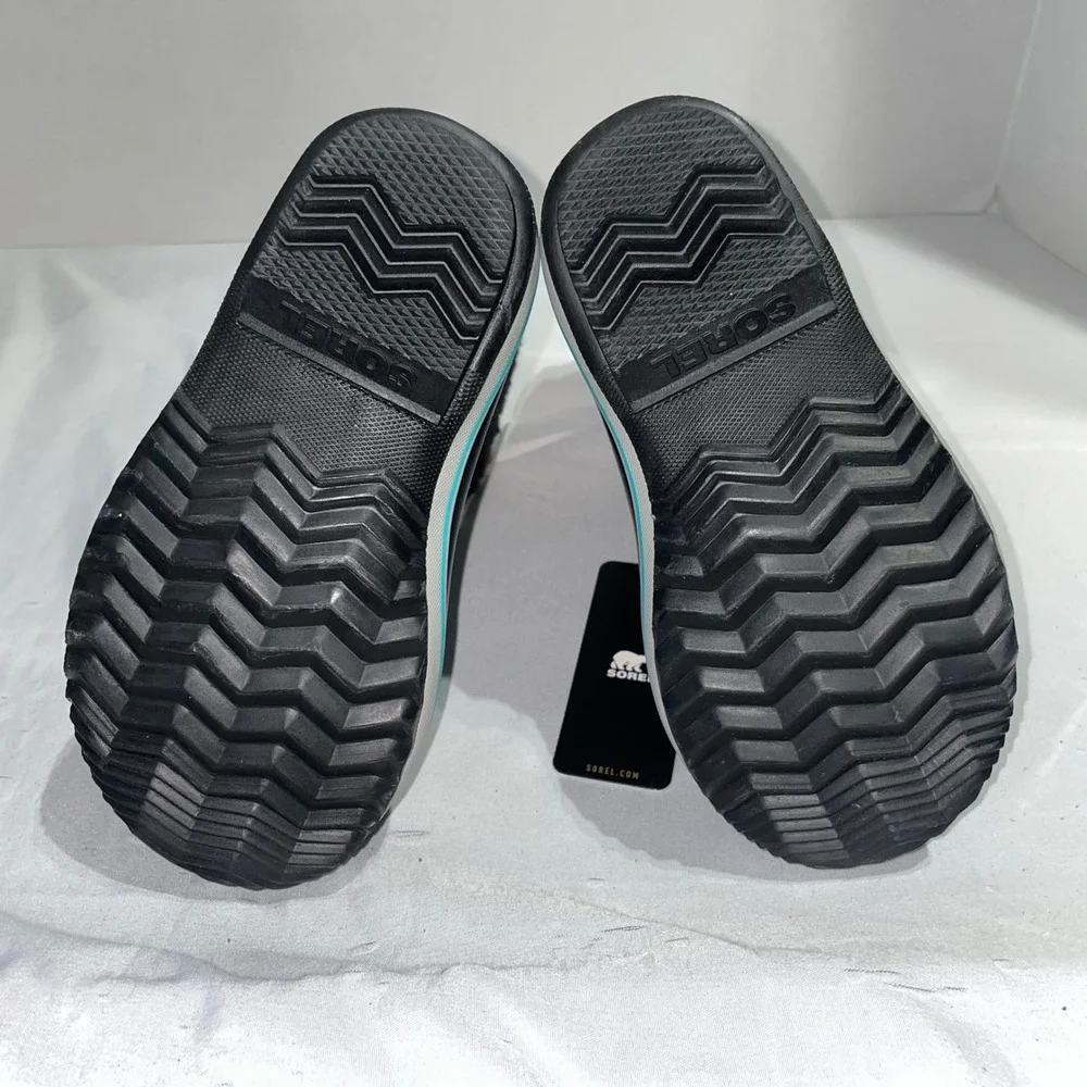 Sorel Yoot Pac Nylon Waterproof Winter‎ Boots Grey Black Teal NC1962-052 Kids 12